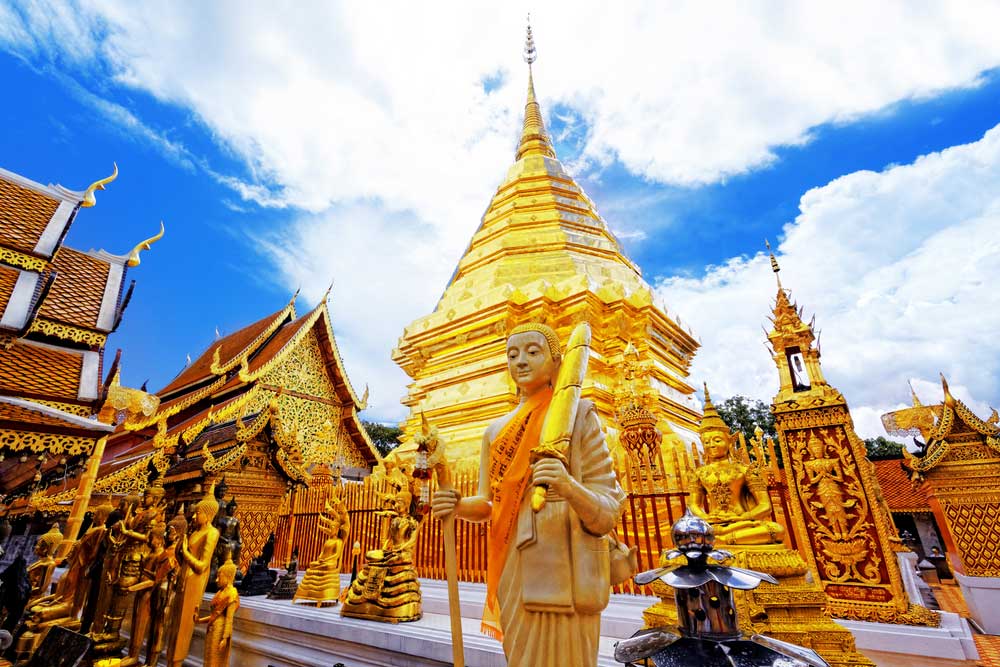 Gouden tempel in Chiang Mai, Thailand